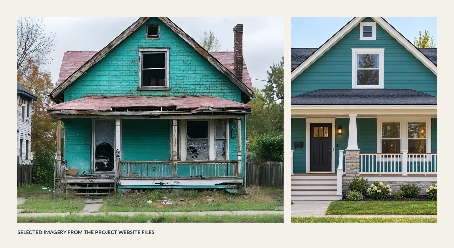 Photographs and creative images used in the Michigan Fixer Buyer website project